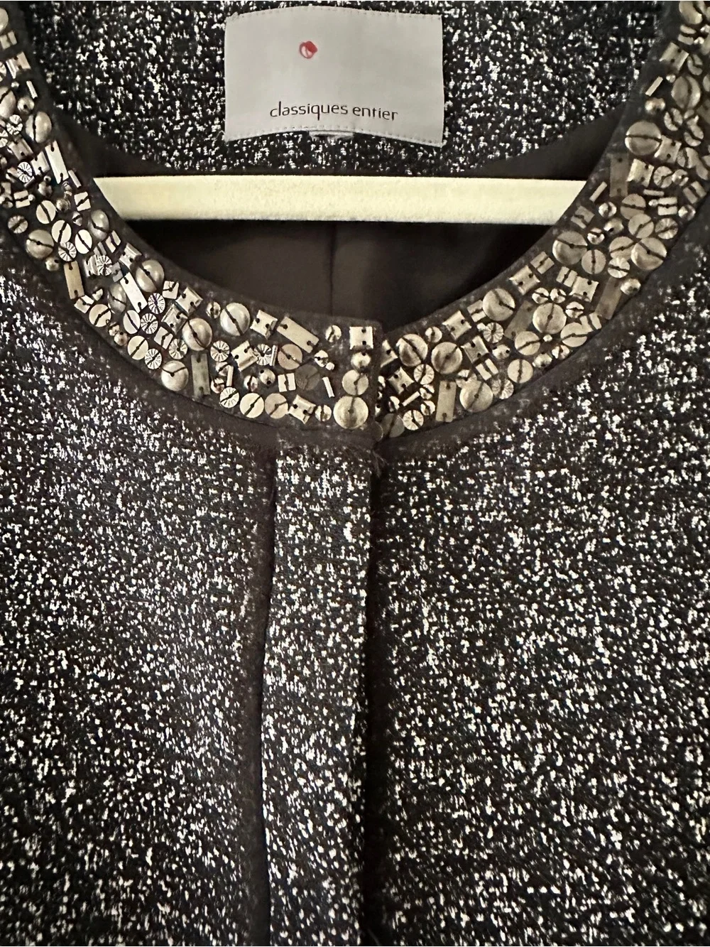 Classiques Entier Black Tweed Embellished Collar Jacket - Picture 2 of 7